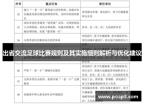 出省交流足球比赛规则及其实施细则解析与优化建议